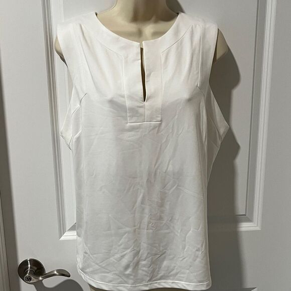 Gretchen Scott Designs Elegant White Blouse (tank ) Built in bra NWT SZ XL - Picture 1 of 9
